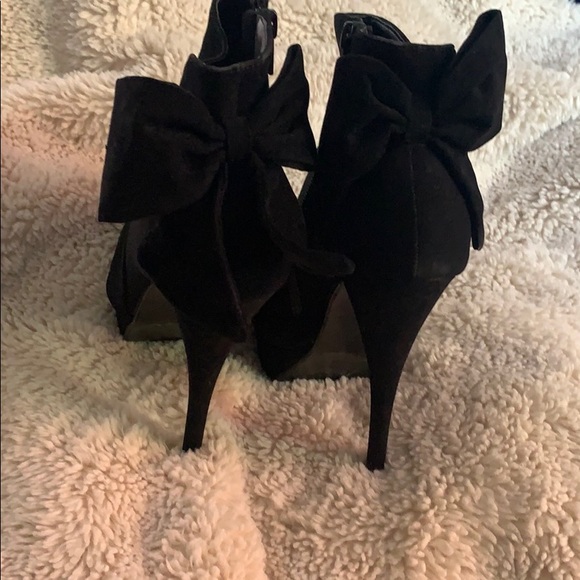 Ankle boot 8.5 Swede dark black/bow in the back - Picture 3 of 5